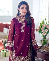 Trendy Maroon Crepe Embroidery Palazzo Suit